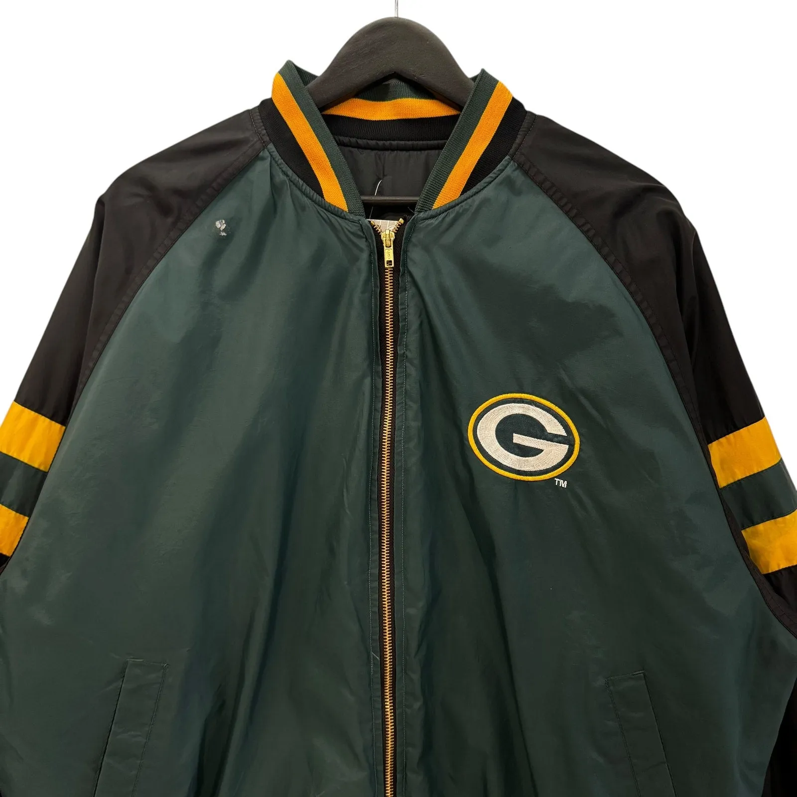 Vintage Green Bay Packers Reversible Bomber Jacket