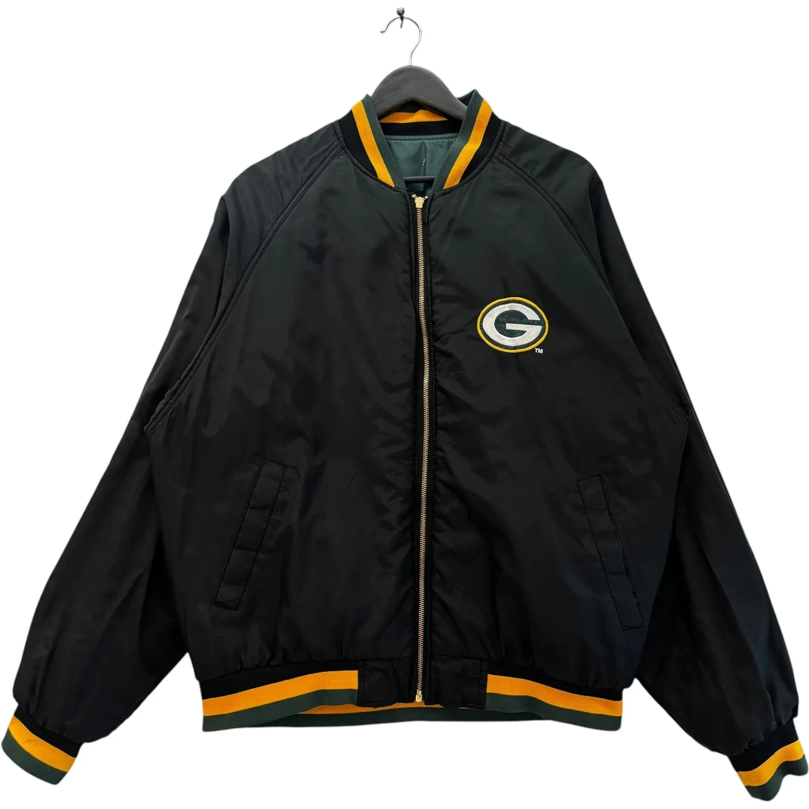 Vintage Green Bay Packers Reversible Bomber Jacket