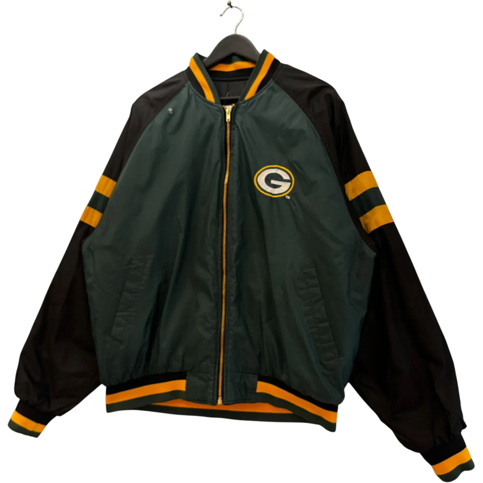 Vintage Green Bay Packers Reversible Bomber Jacket