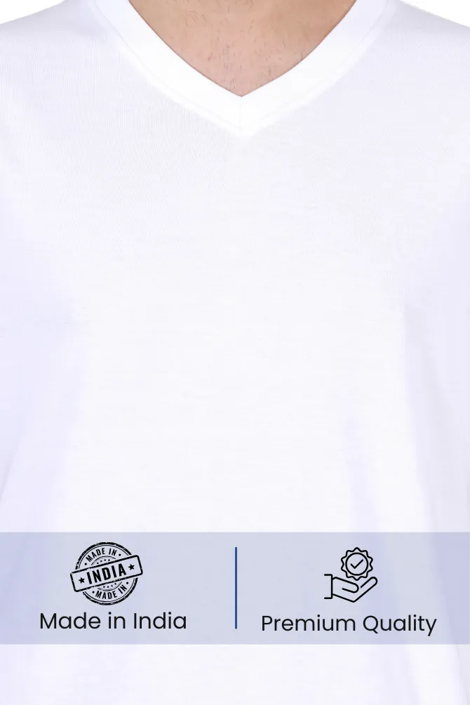 White and Grey Melange V Neck T-Shirts Combo for Men