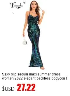Women Elegant Sexy see through Back fishtail dress