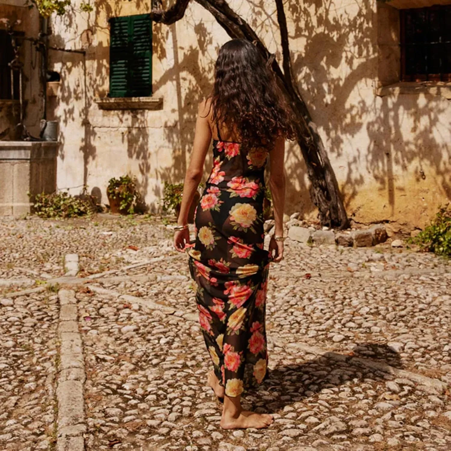 Women Y2k 2 Piece Maxi Skirt Set Floral Crop Top Bodycon Long Skirt Going Out Streetwear Outfits