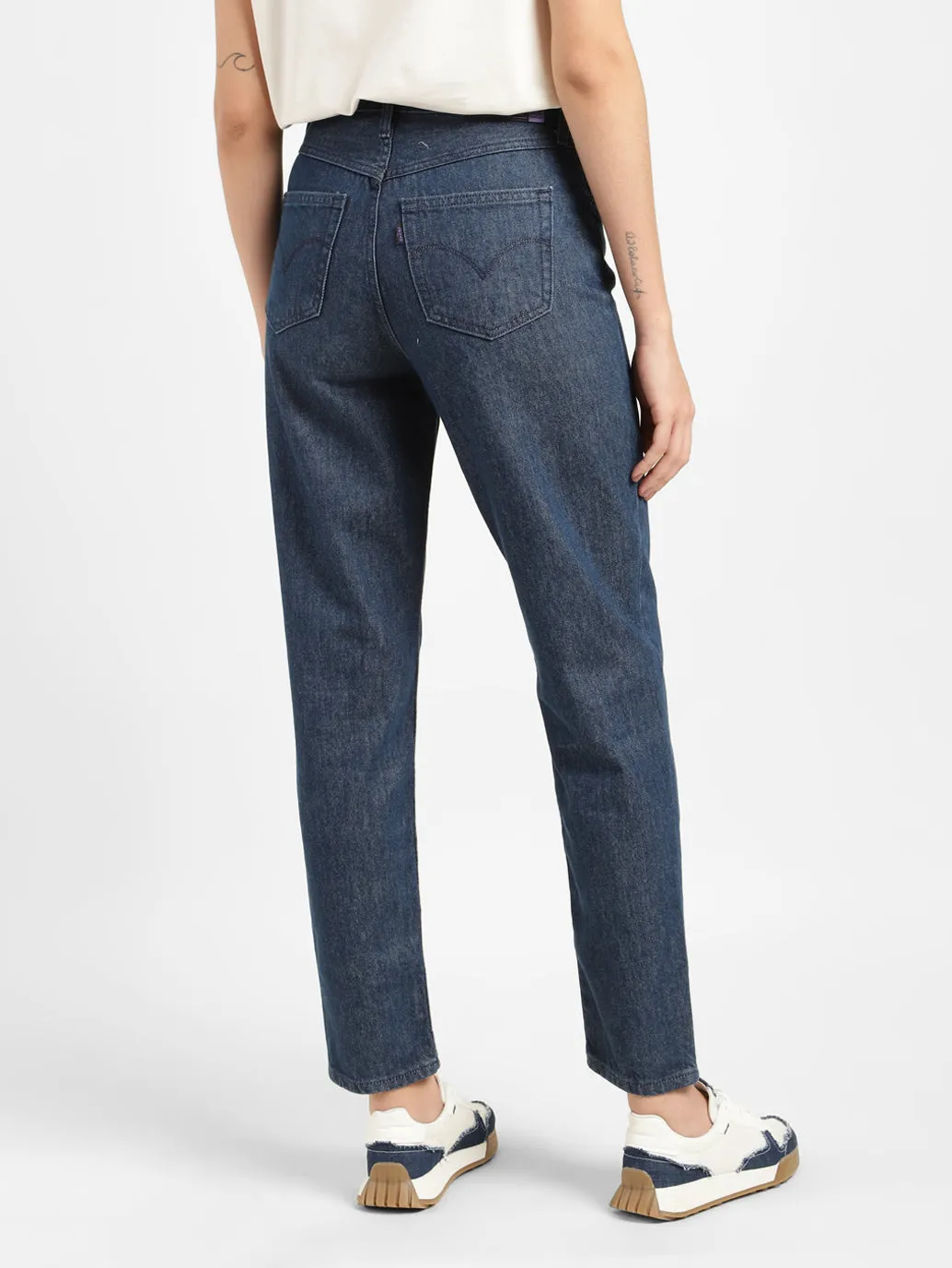 Women's 80s Blue Relaxed Fit Mid Rise Jeans