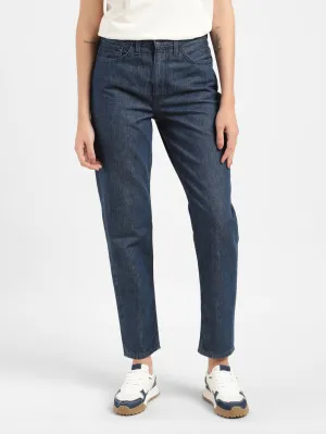Women's 80s Blue Relaxed Fit Mid Rise Jeans