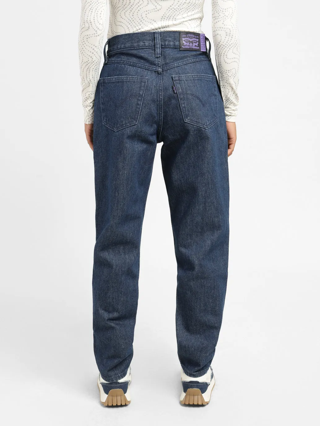 Women's 80s Blue Relaxed Fit Mid Rise Jeans