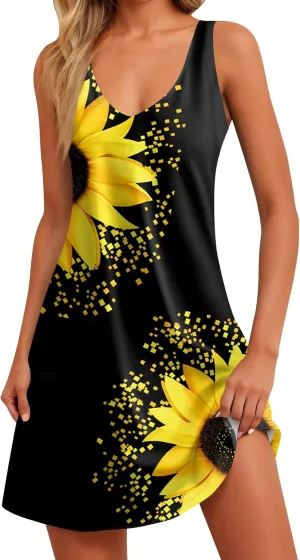 Women's Casual Dresses, Short Sleeve Tie V Neck Ruffled Midi Flowy Dress Women's V Neck Short Sleeve Summer Maxi Dress