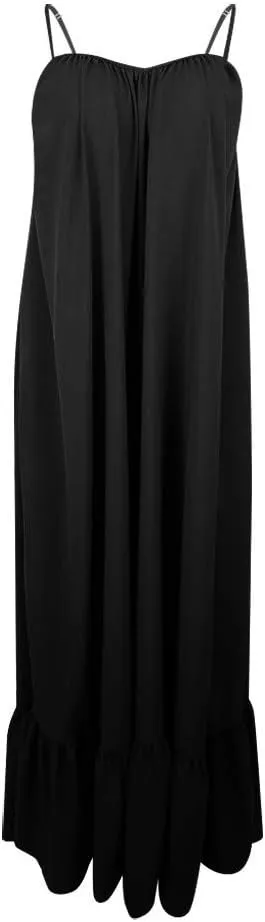 Women's Summer Casual Sleeveless Strappy Backless Maxi Dress Pleated Tiered Flowy Beach Vacation Long Dresses Sundress
