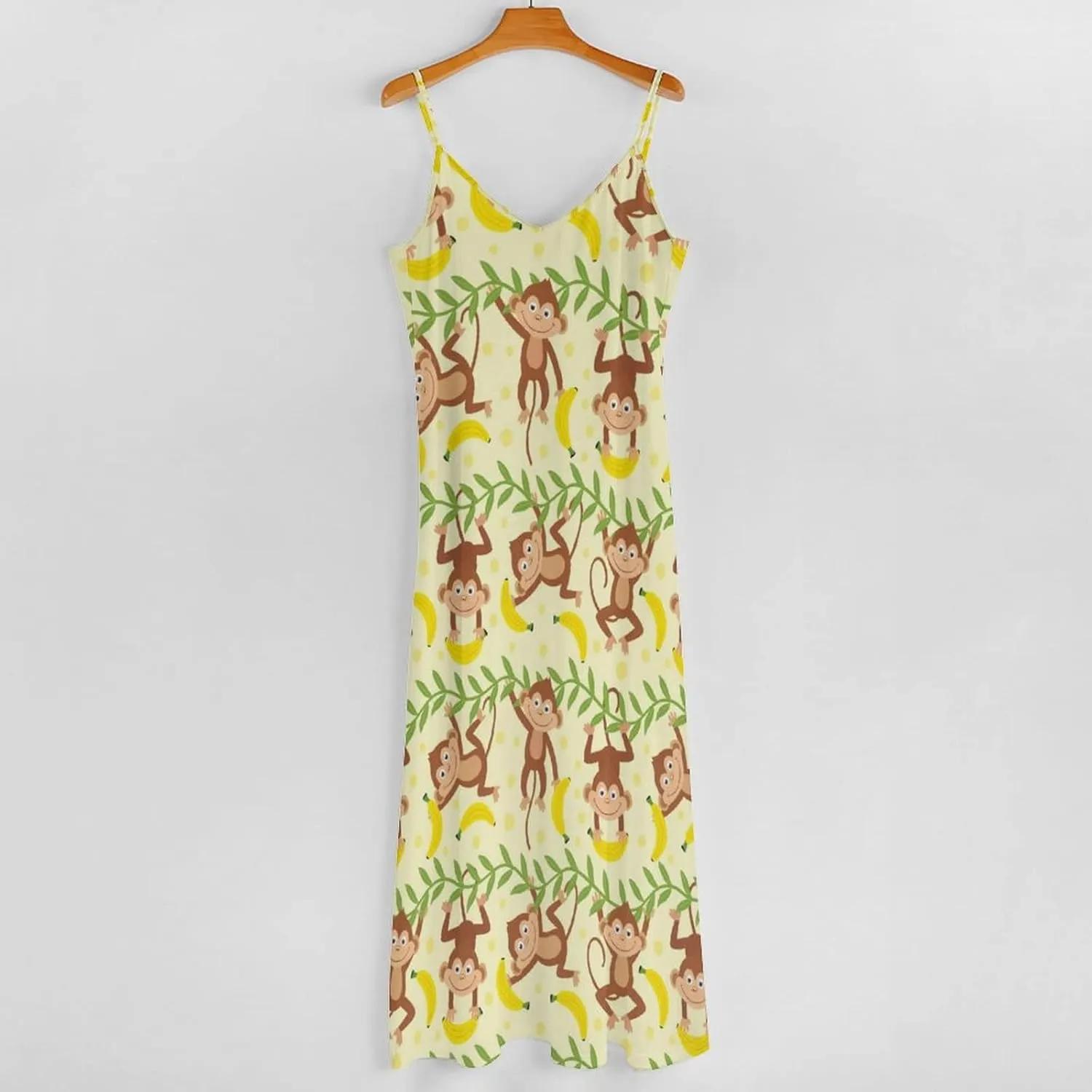 Women's Summer Dresses Monkey Tropical Banana Palm Trees Maxi Dress Beach Dresses for Women