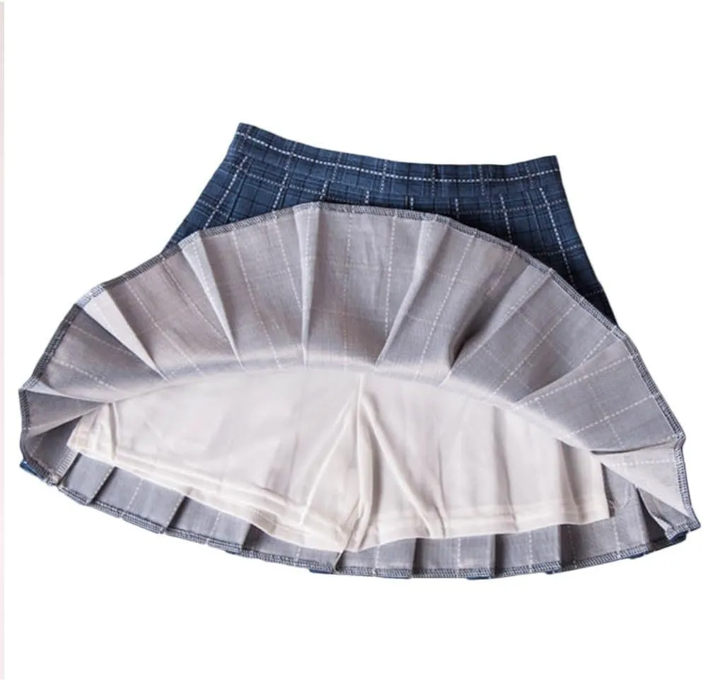xxxiticat Women's Plaid School Skirt Summer Cute High Waisted Girls Mini Skort A-Line Short Trendy Pleated Skirt with Shorts