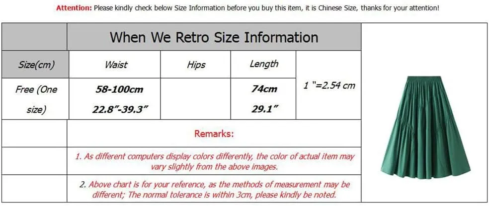 Youllyuu Elastic Waist A Line Skirt Shirring Long Summer Midi Skirts