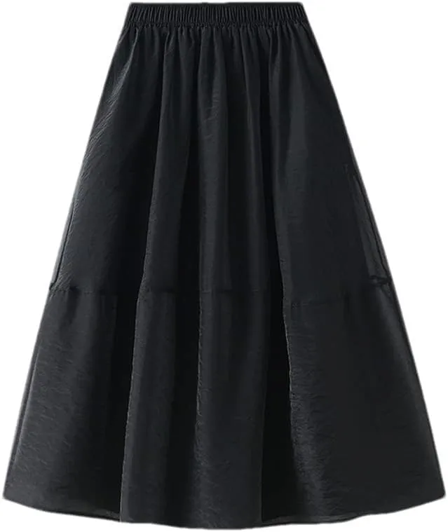 Youllyuu High Waist Mesh Skirt for Women A Line Spring Summer Long Midi Skirts