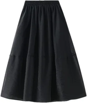 Youllyuu High Waist Mesh Skirt for Women A Line Spring Summer Long Midi Skirts