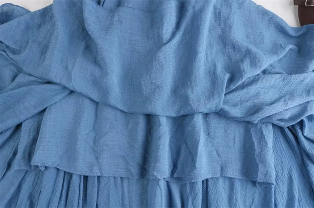 Youllyuu Irregular Skirt Women Summer High Waist Linen Midi Skirt