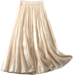 Youllyuu Long Midi Skirt for Women Summer High Waist A Line Skirts