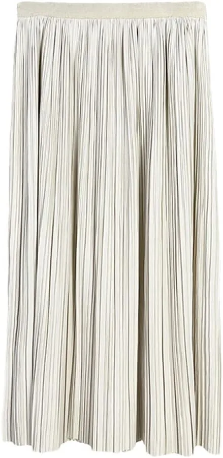 Youllyuu Velour High Waist Pleated Skirt Women Midi Skirt Ladies Autumn Winter Thick Skirts