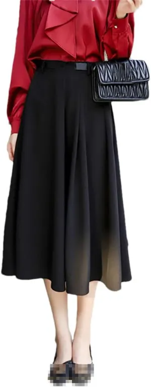 Youllyuu Women A Line Swing Skirt Party Office Ladies Midi Skirts
